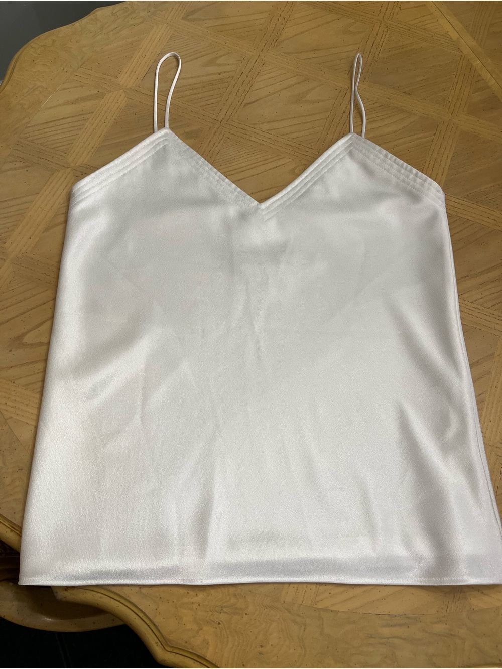 Vintage 1980’s Wayne Clark White Silky Polyester Camisole Top (about size 8)